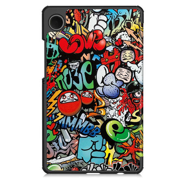 EIDERWOOD Samsung Galaxy Tab A11 Kunstlæder Flip Cover m. Motiv - Graffiti