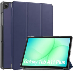 Samsung Galaxy Tab A11+ (Plus) EIDERWOOD Kunstlæder Flip Cover m. Ståfunktion - Mørkeblå