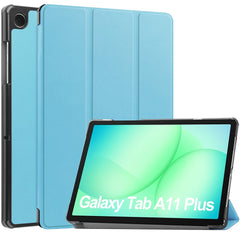 Samsung Galaxy Tab A11+ (Plus) EIDERWOOD Kunstlæder Flip Cover m. Ståfunktion - Lyseblå
