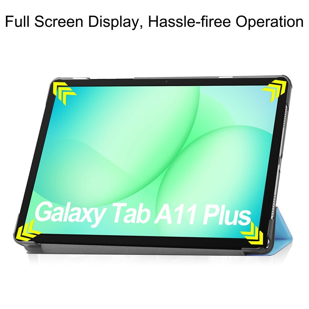 Samsung Galaxy Tab A11+ (Plus) EIDERWOOD Kunstlæder Flip Cover m. Ståfunktion - Lyseblå