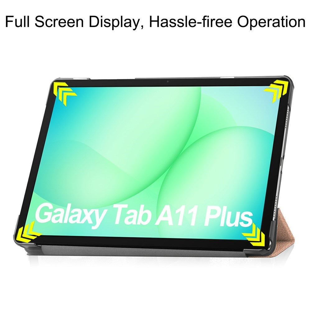 Samsung Galaxy Tab A11+ (Plus) EIDERWOOD Kunstlæder Flip Cover m. Ståfunktion - Rose Gold