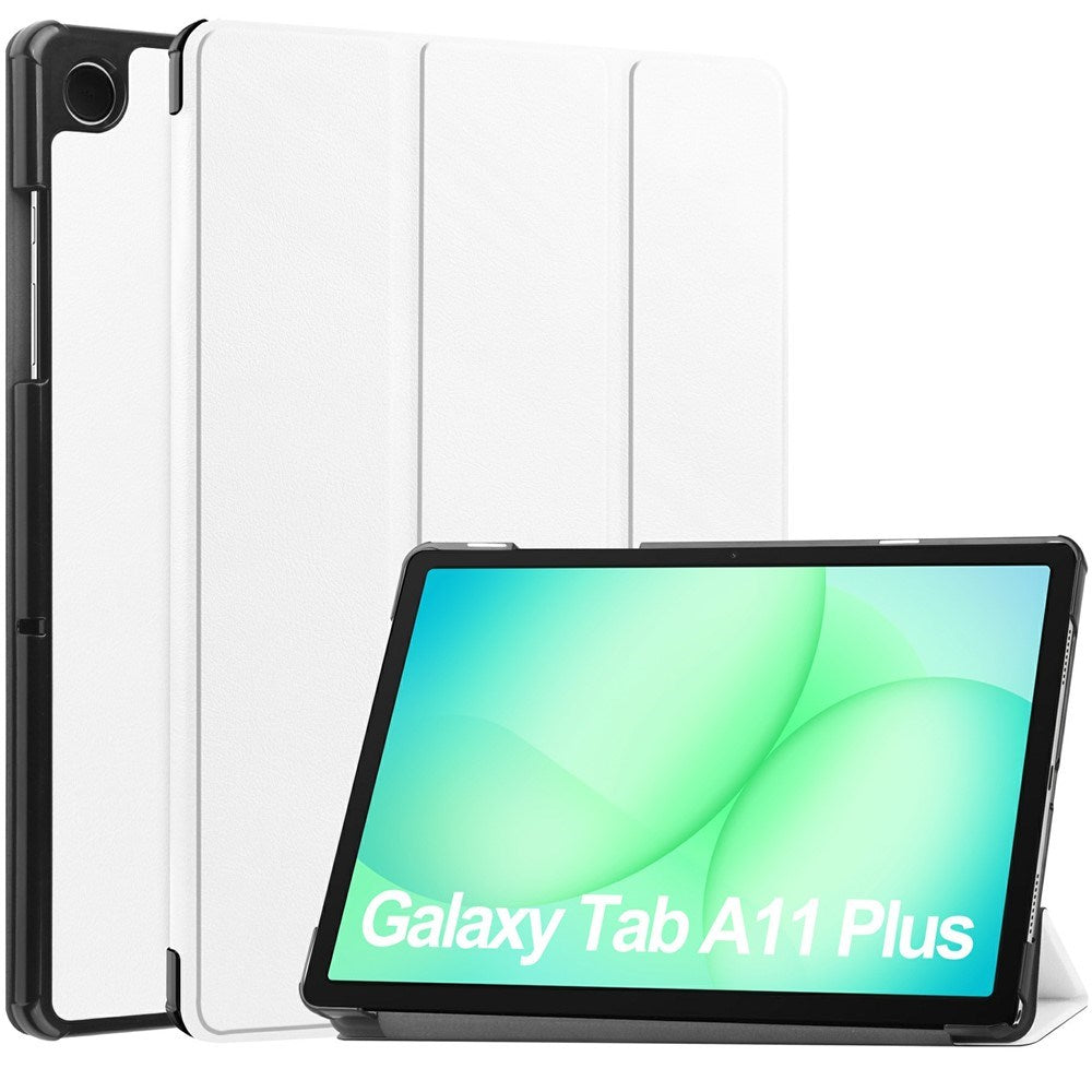 Samsung Galaxy Tab A11+ (Plus) EIDERWOOD Kunstlæder Flip Cover m. Ståfunktion - Hvid