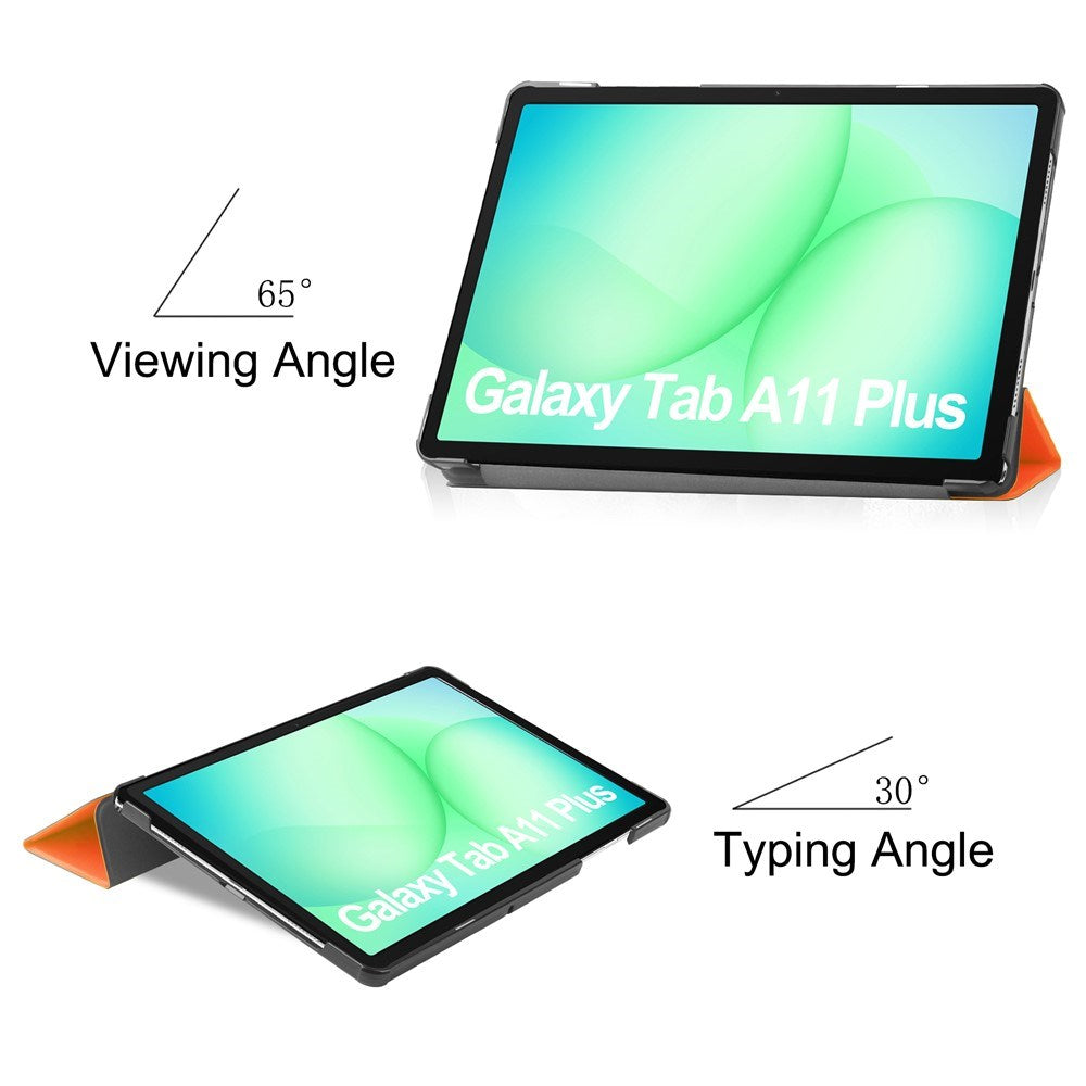 Samsung Galaxy Tab A11+ (Plus) EIDERWOOD Kunstlæder Flip Cover m. Ståfunktion - Orange