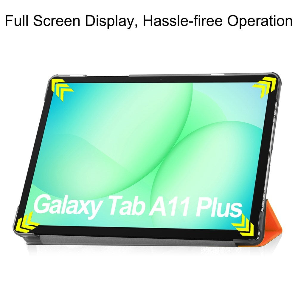 Samsung Galaxy Tab A11+ (Plus) EIDERWOOD Kunstlæder Flip Cover m. Ståfunktion - Orange