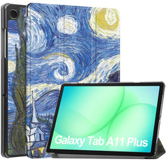 Samsung Galaxy Tab A11+ (Plus) EIDERWOOD Kunstlæder Flip Cover m. Motiv - Stjernehimmel