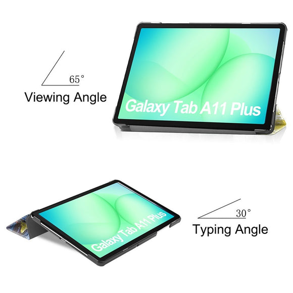 Samsung Galaxy Tab A11+ (Plus) EIDERWOOD Kunstlæder Flip Cover m. Motiv - Stjernehimmel