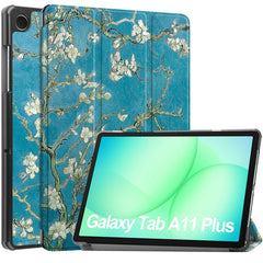 Samsung Galaxy Tab A11+ (Plus) EIDERWOOD Kunstlæder Flip Cover m. Motiv - Blomster