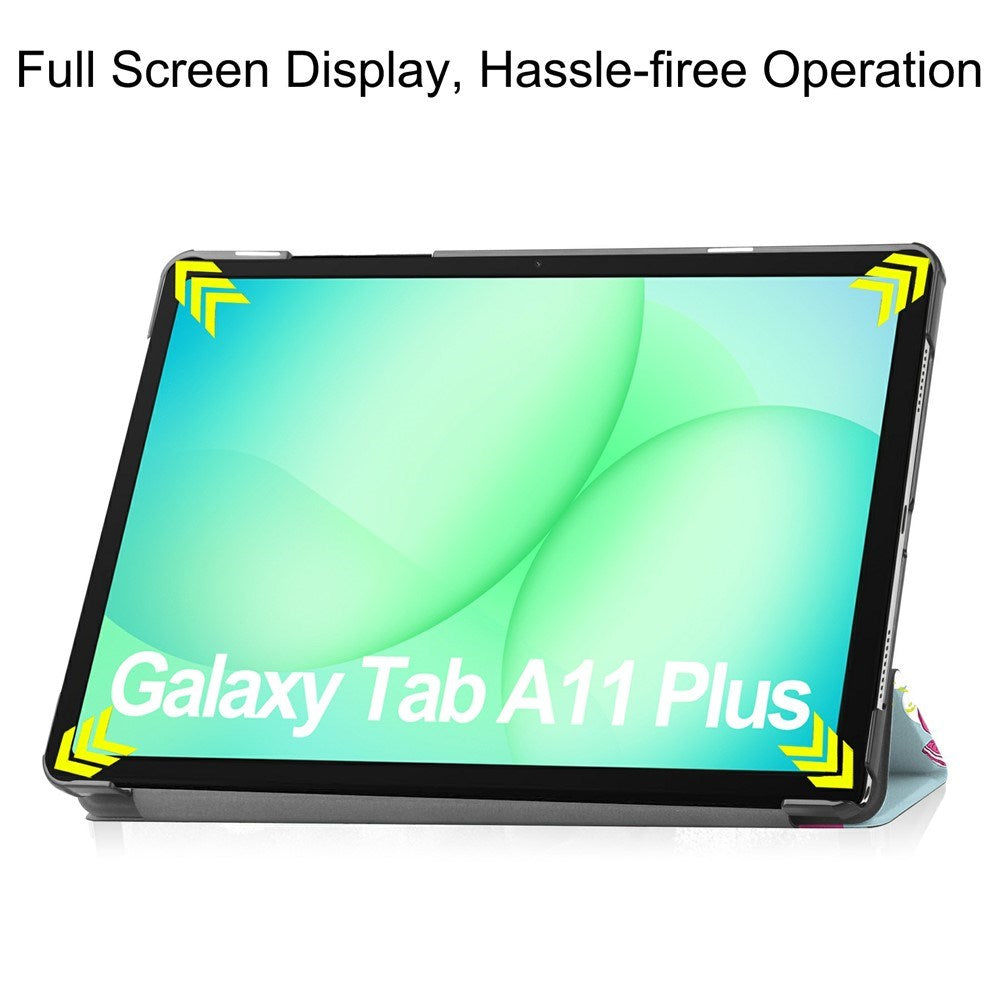 Samsung Galaxy Tab A11+ (Plus) EIDERWOOD Kunstlæder Flip Cover m. Motiv - Enhjørning