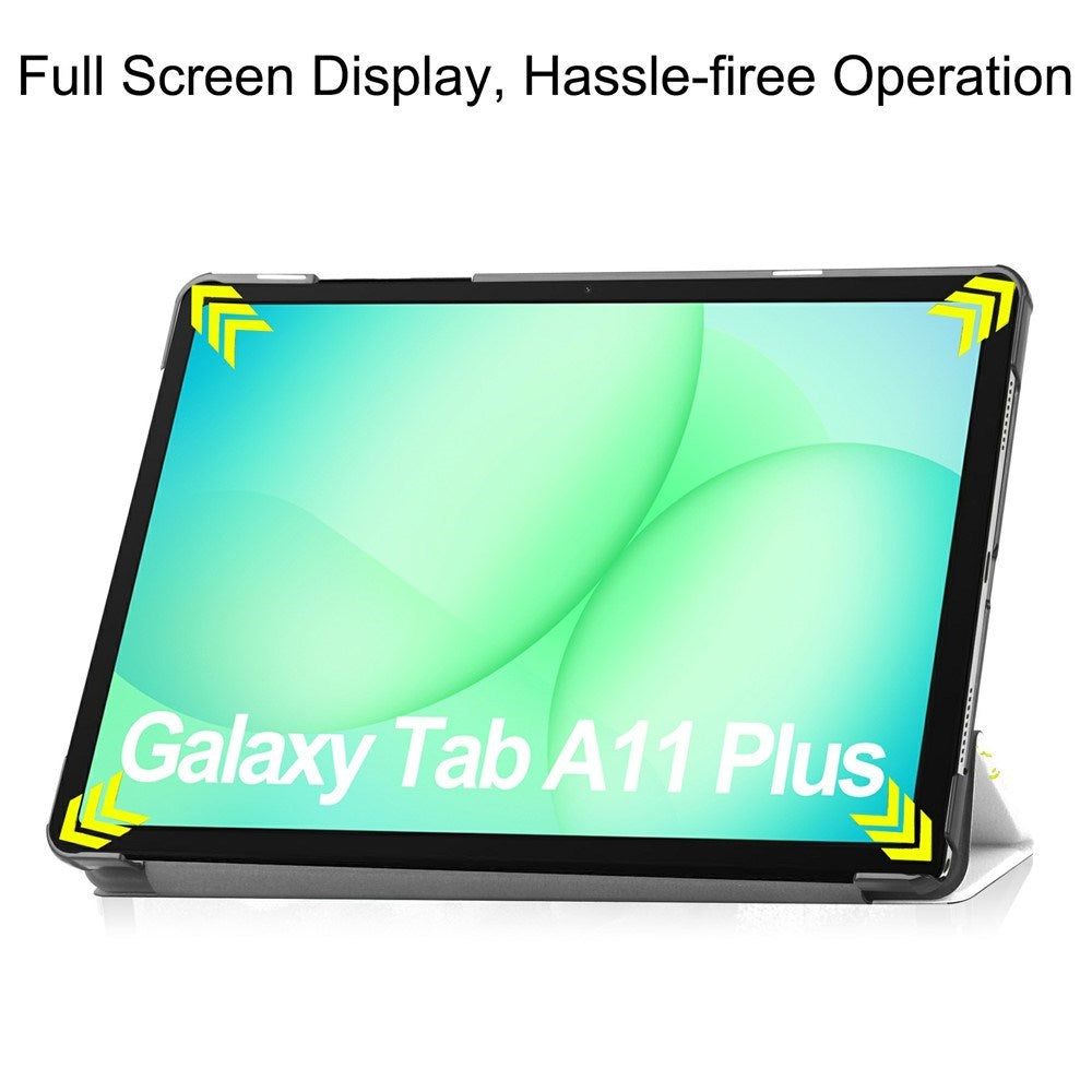 Samsung Galaxy Tab A11+ (Plus) EIDERWOOD Kunstlæder Flip Cover m. Motiv - Sovende Kat