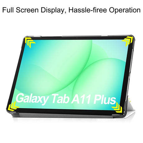 Samsung Galaxy Tab A11+ (Plus) EIDERWOOD Kunstlæder Flip Cover m. Motiv - Sovende Kat