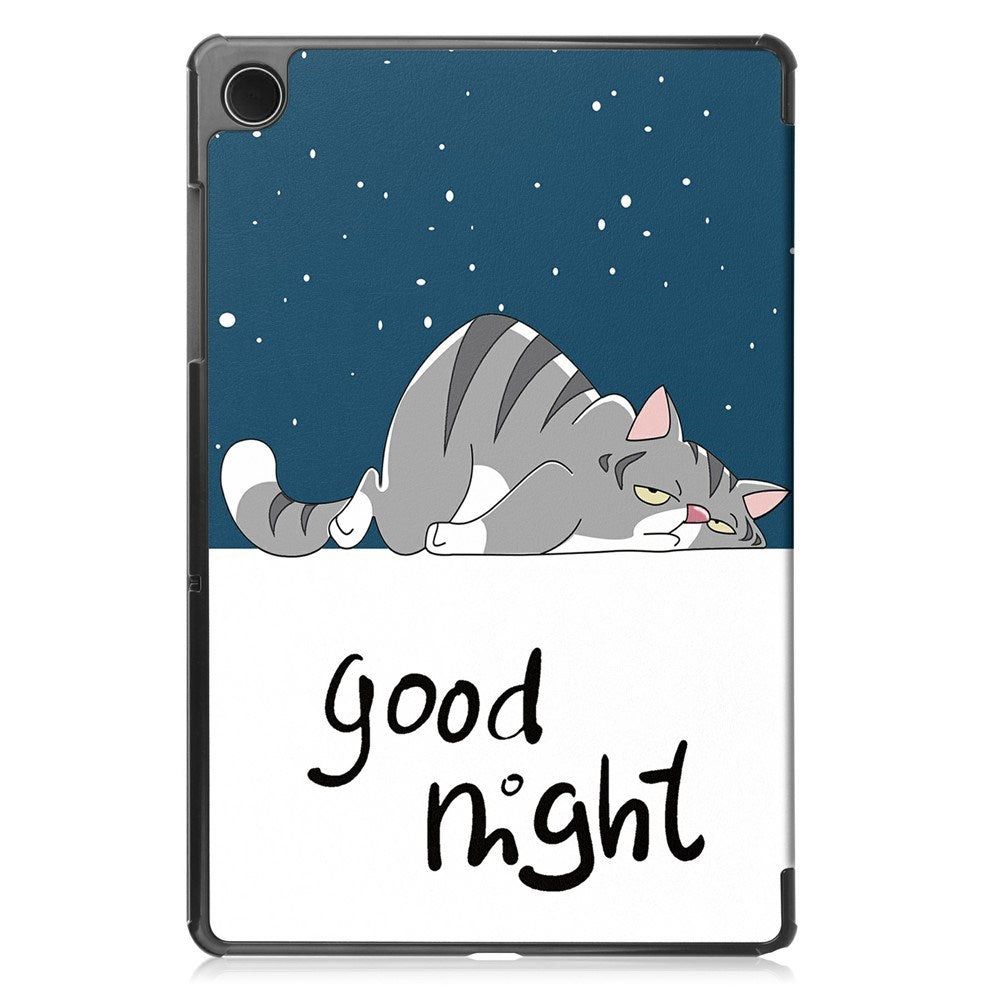 Samsung Galaxy Tab A11+ (Plus) EIDERWOOD Kunstlæder Flip Cover m. Motiv - Sovende Kat
