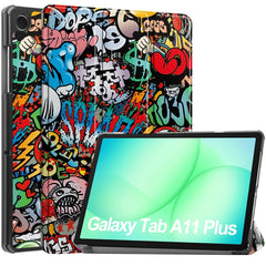 Samsung Galaxy Tab A11+ (Plus) EIDERWOOD Kunstlæder Flip Cover m. Motiv - Graffiti
