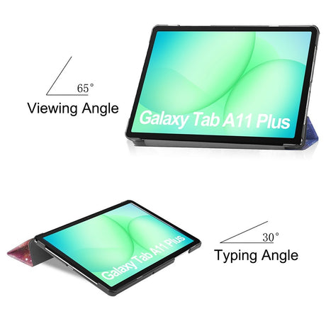 Samsung Galaxy Tab A11+ (Plus) EIDERWOOD Kunstlæder Flip Cover m. Motiv - Galakse