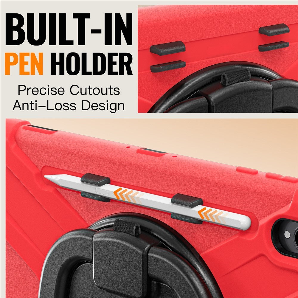 Samsung Galaxy Tab S12 Ultra / S11 Ultra EIDERWOOD Håndværker Cover m. Kickstand - Rød / Sort