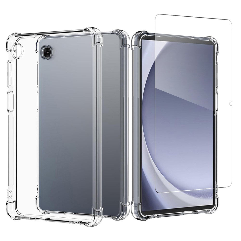 Samsung Galaxy Tab A11+ (Plus) EIDERWOOD Fleksibelt Plastik Cover inkl. Hærdet Beskyttelsesglas - Gennemsigtig