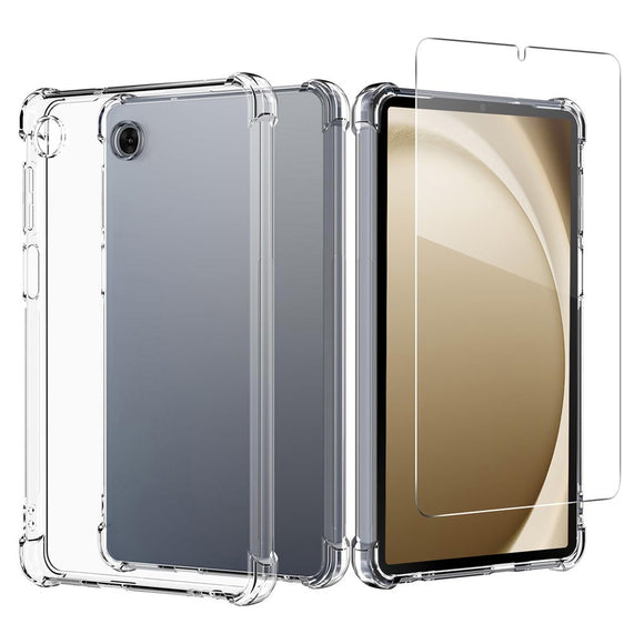 EIDERWOOD Samsung Galaxy Tab A11 Fleksibelt Plastik Cover inkl. Hærdet Beskyttelsesglas - Gennemsigtig