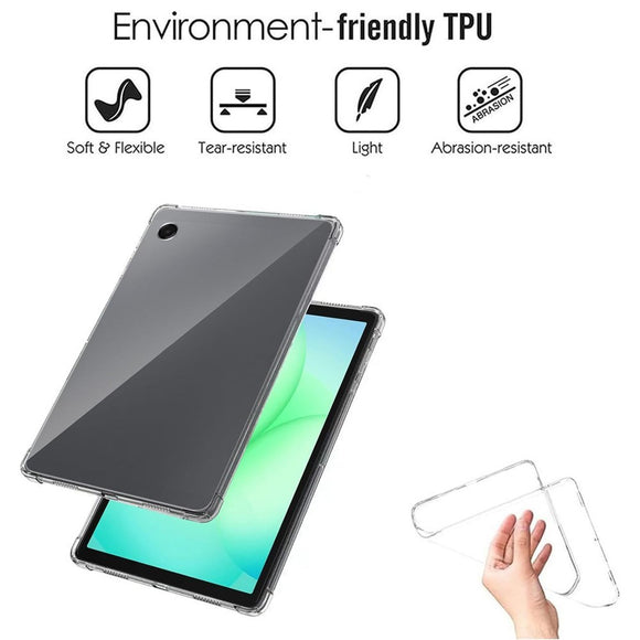 EIDERWOOD Samsung Galaxy Tab A11 Fleksibelt Plastik Cover inkl. Hærdet Beskyttelsesglas - Gennemsigtig
