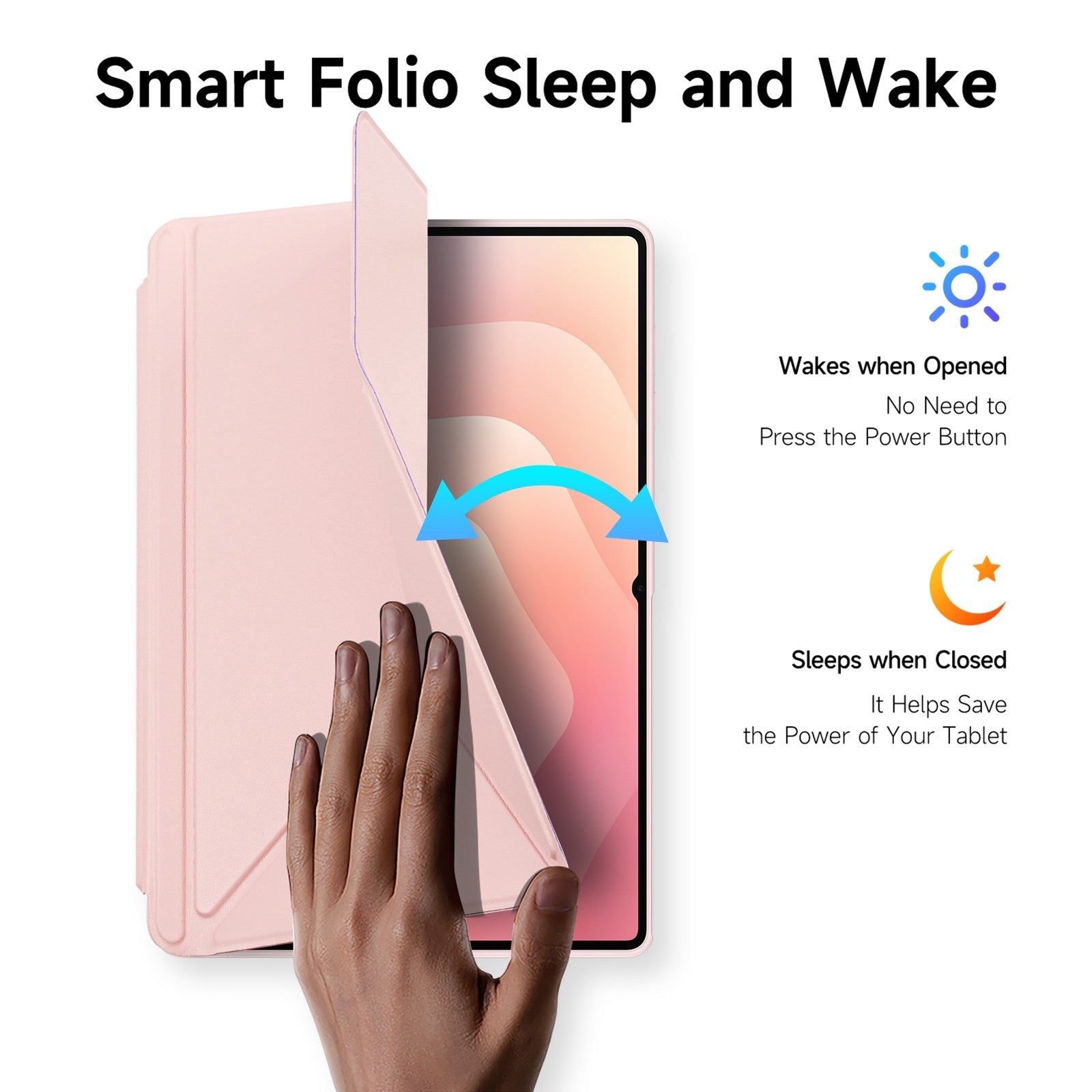 Samsung Galaxy Tab S12 Ultra / S11 Ultra DUX DUCIS Origami Hybrid Kunstlæder Flip Cover - Lyserød