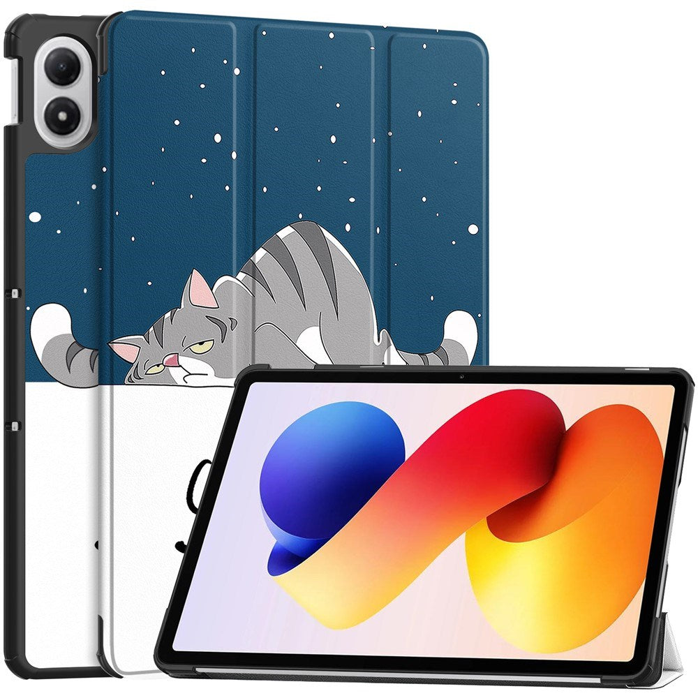 Xiaomi Redmi Pad 2 Pro EIDERWOOD Kunstlæder Flip Cover m. Motiv - Sovende Kat