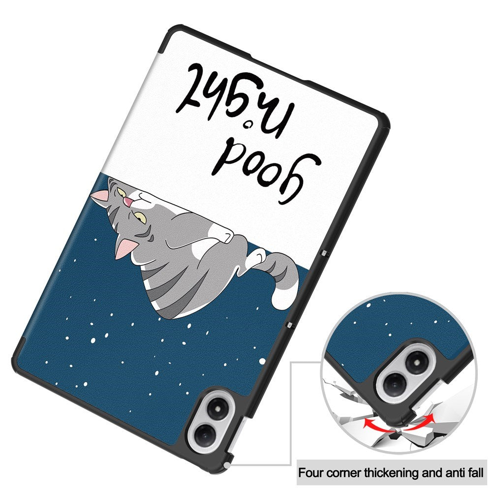 Xiaomi Redmi Pad 2 Pro EIDERWOOD Kunstlæder Flip Cover m. Motiv - Sovende Kat