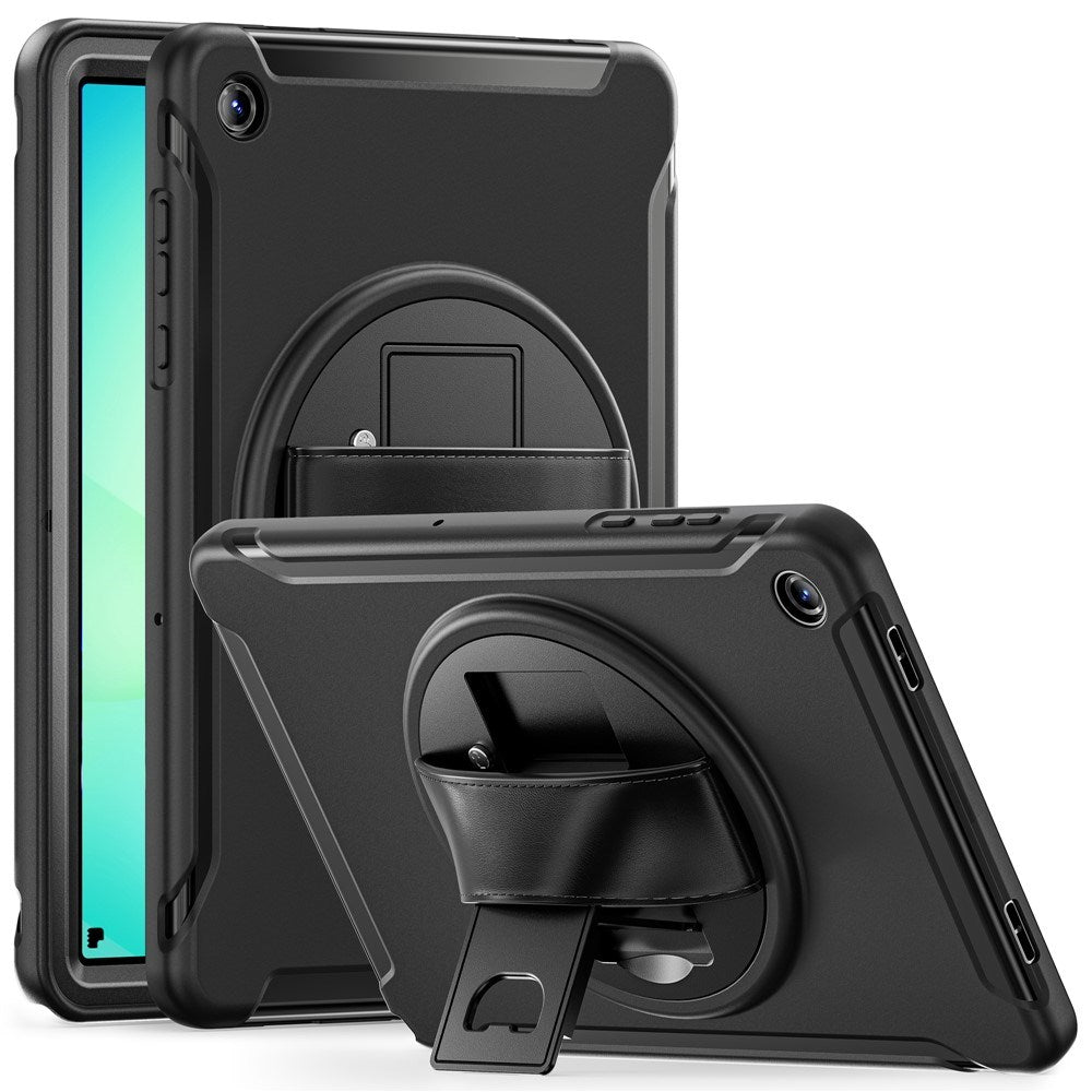 Samsung Galaxy Tab A11+ (Plus) EIDERWOOD Stødabsorberende Cover m. 360 Grader Roterbar Kickstand - Sort