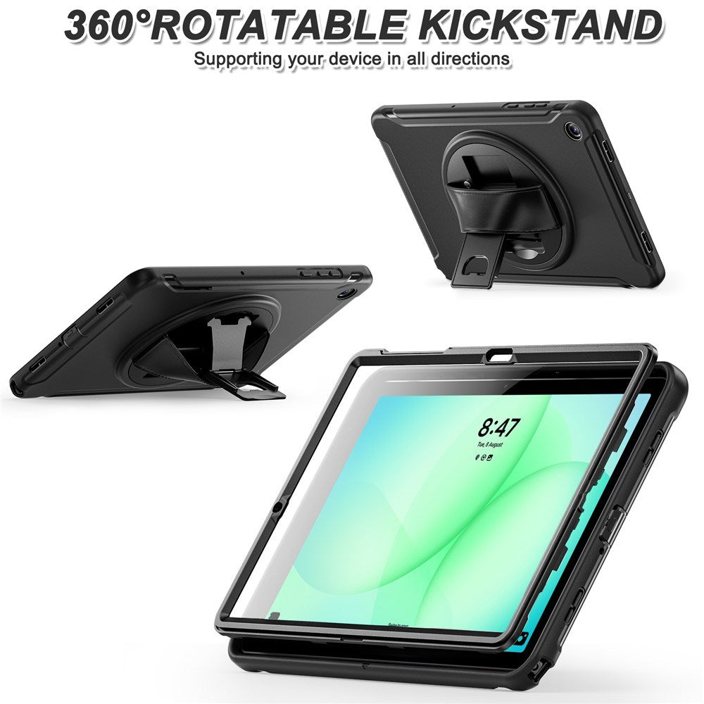 Samsung Galaxy Tab A11+ (Plus) EIDERWOOD Stødabsorberende Cover m. 360 Grader Roterbar Kickstand - Sort