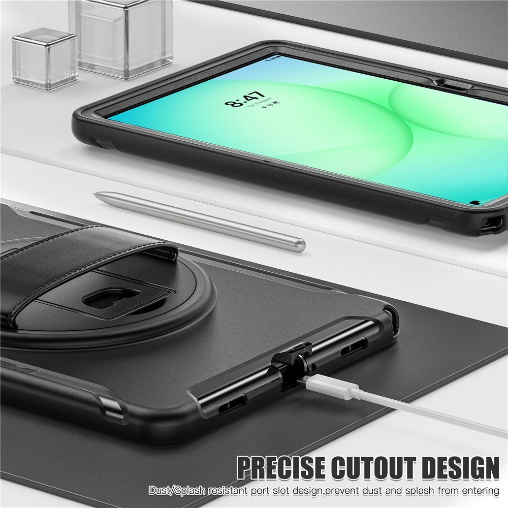 Samsung Galaxy Tab A11+ (Plus) EIDERWOOD Stødabsorberende Cover m. 360 Grader Roterbar Kickstand - Sort