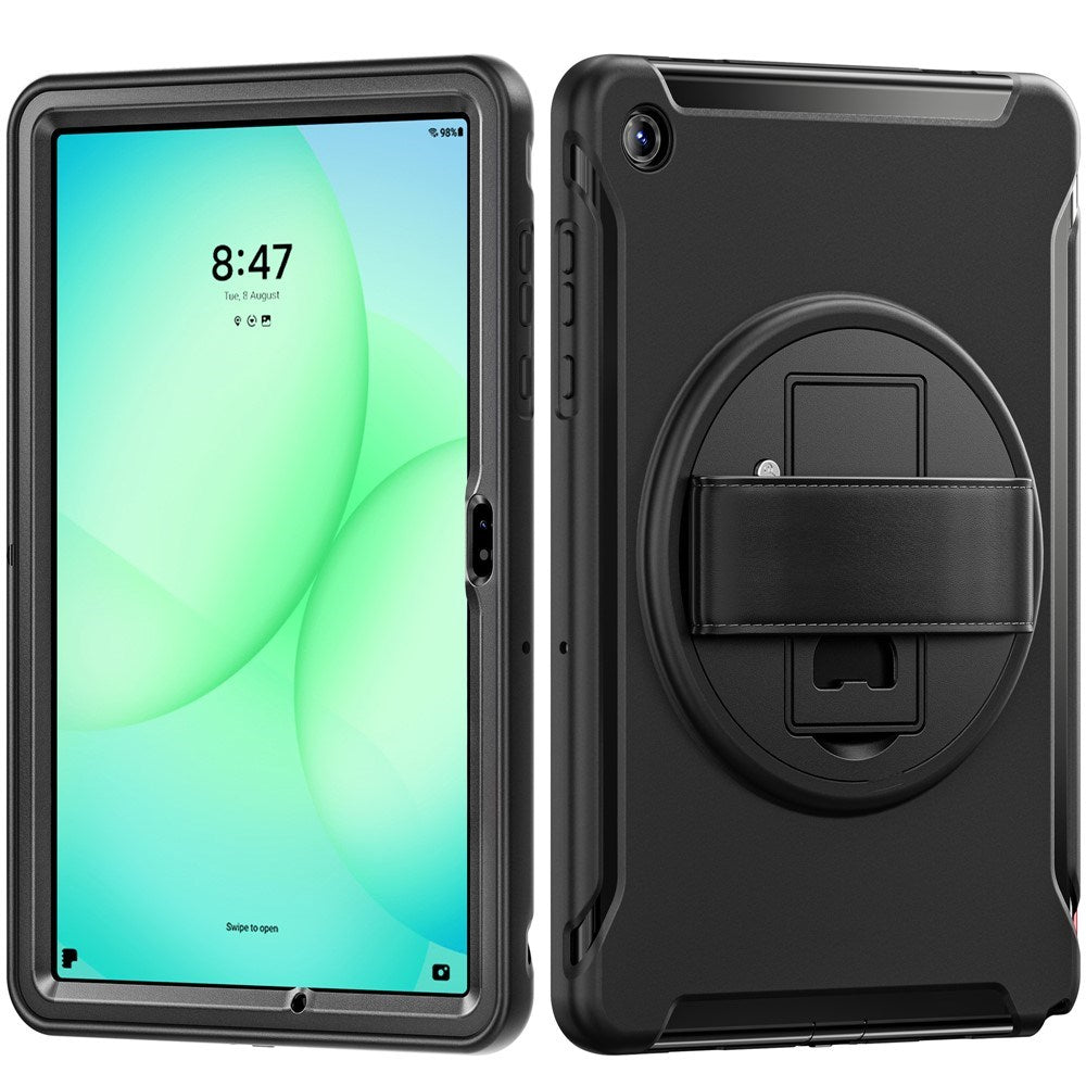 Samsung Galaxy Tab A11+ (Plus) EIDERWOOD Stødabsorberende Cover m. 360 Grader Roterbar Kickstand - Sort