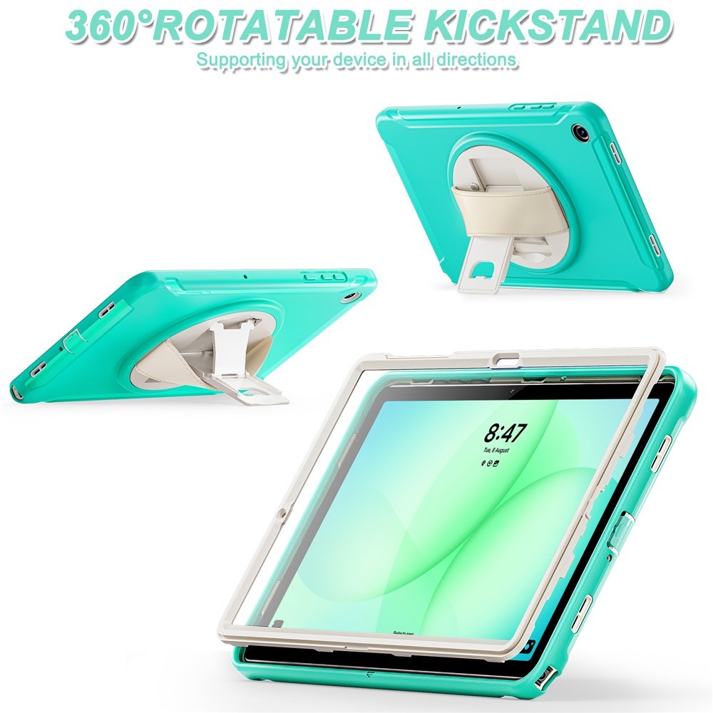 Samsung Galaxy Tab A11+ (Plus) EIDERWOOD Stødabsorberende Cover m. 360 Grader Roterbar Kickstand - Turkis