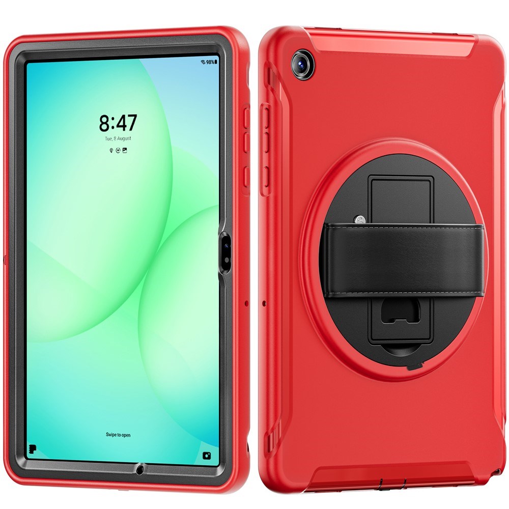 Samsung Galaxy Tab A11+ (Plus) EIDERWOOD Stødabsorberende Cover m. 360 Grader Roterbar Kickstand - Rød