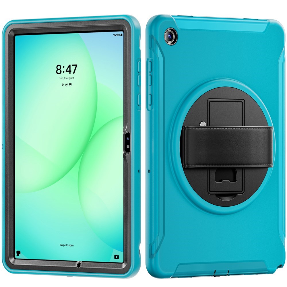 Samsung Galaxy Tab A11+ (Plus) EIDERWOOD Stødabsorberende Cover m. 360 Grader Roterbar Kickstand - Petroleumsblå