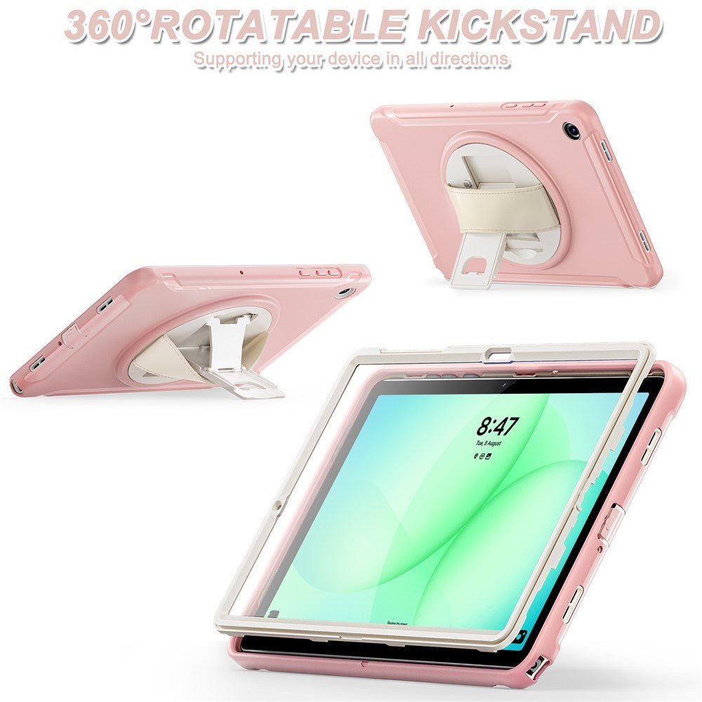 Samsung Galaxy Tab A11+ (Plus) EIDERWOOD Stødabsorberende Cover m. 360 Grader Roterbar Kickstand - Lyserød