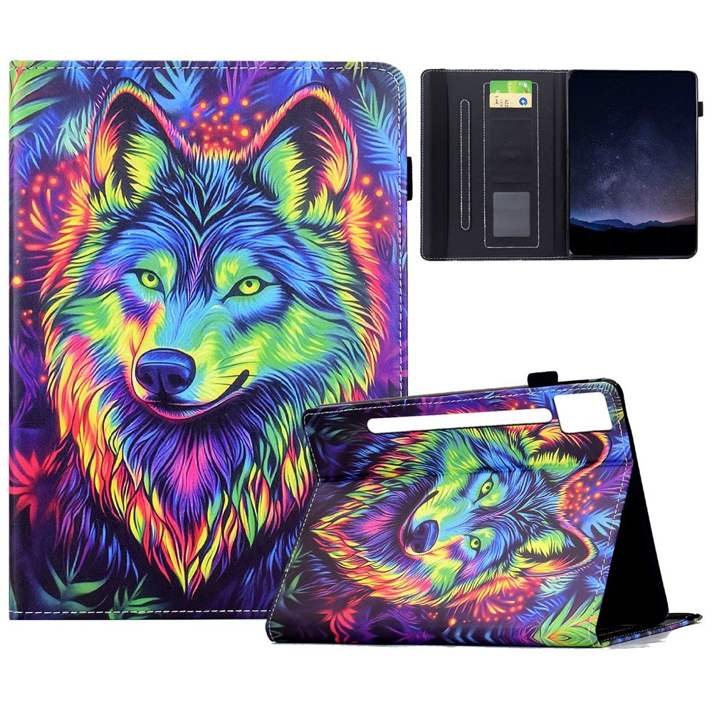 Lenovo Idea Tab Pro / Tab P12 Pro EIDERWOOD Farverigt Flipcover m. Motiv - Ulv
