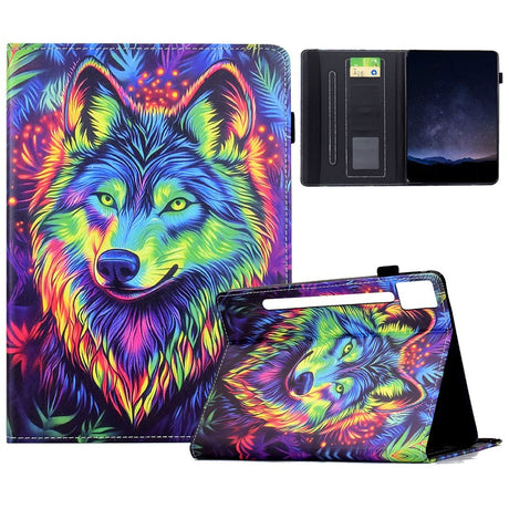 Lenovo Idea Tab Pro / Tab P12 Pro EIDERWOOD Farverigt Flipcover m. Motiv - Ulv