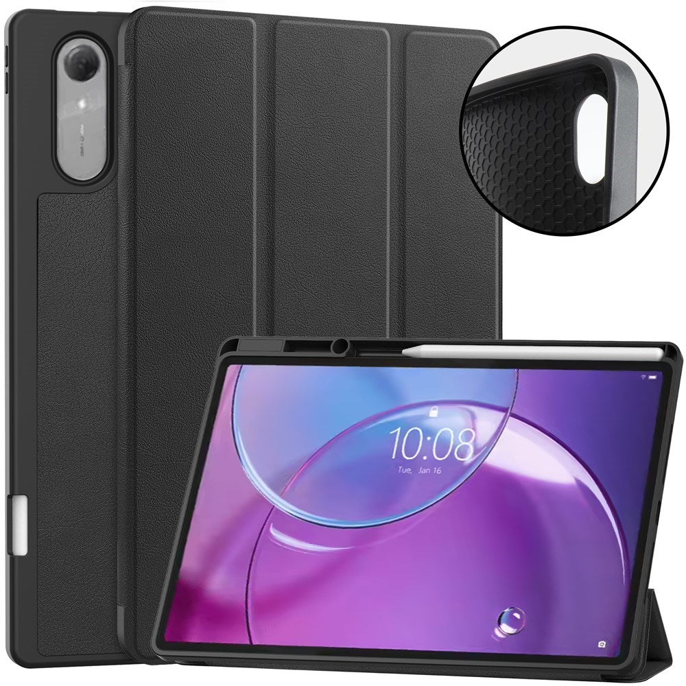 Lenovo Idea Tab Pro (2. Gen.) 13" EIDERWOOD Kunstlæder Flip Cover m. Ståfunktion & Pencil Holder - Sort