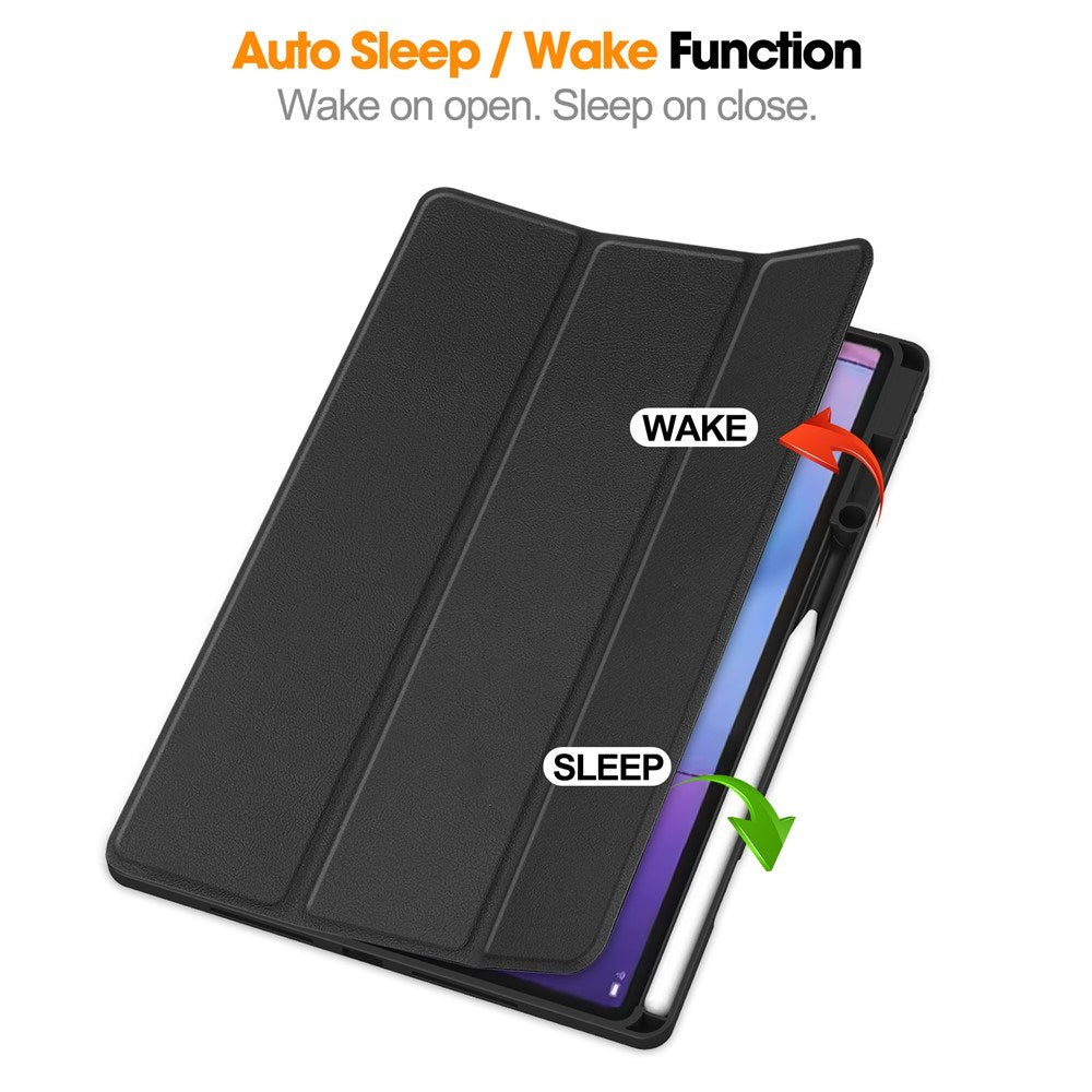 Lenovo Idea Tab Pro (2. Gen.) 13" EIDERWOOD Kunstlæder Flip Cover m. Ståfunktion & Pencil Holder - Sort