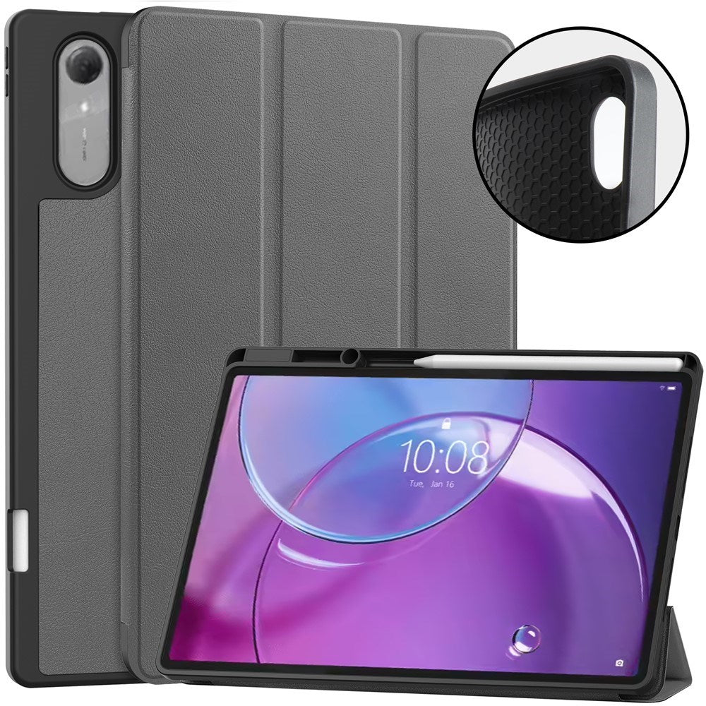 Lenovo Idea Tab Pro (2. Gen.) 13" EIDERWOOD Kunstlæder Flip Cover m. Ståfunktion & Pencil Holder - Grå