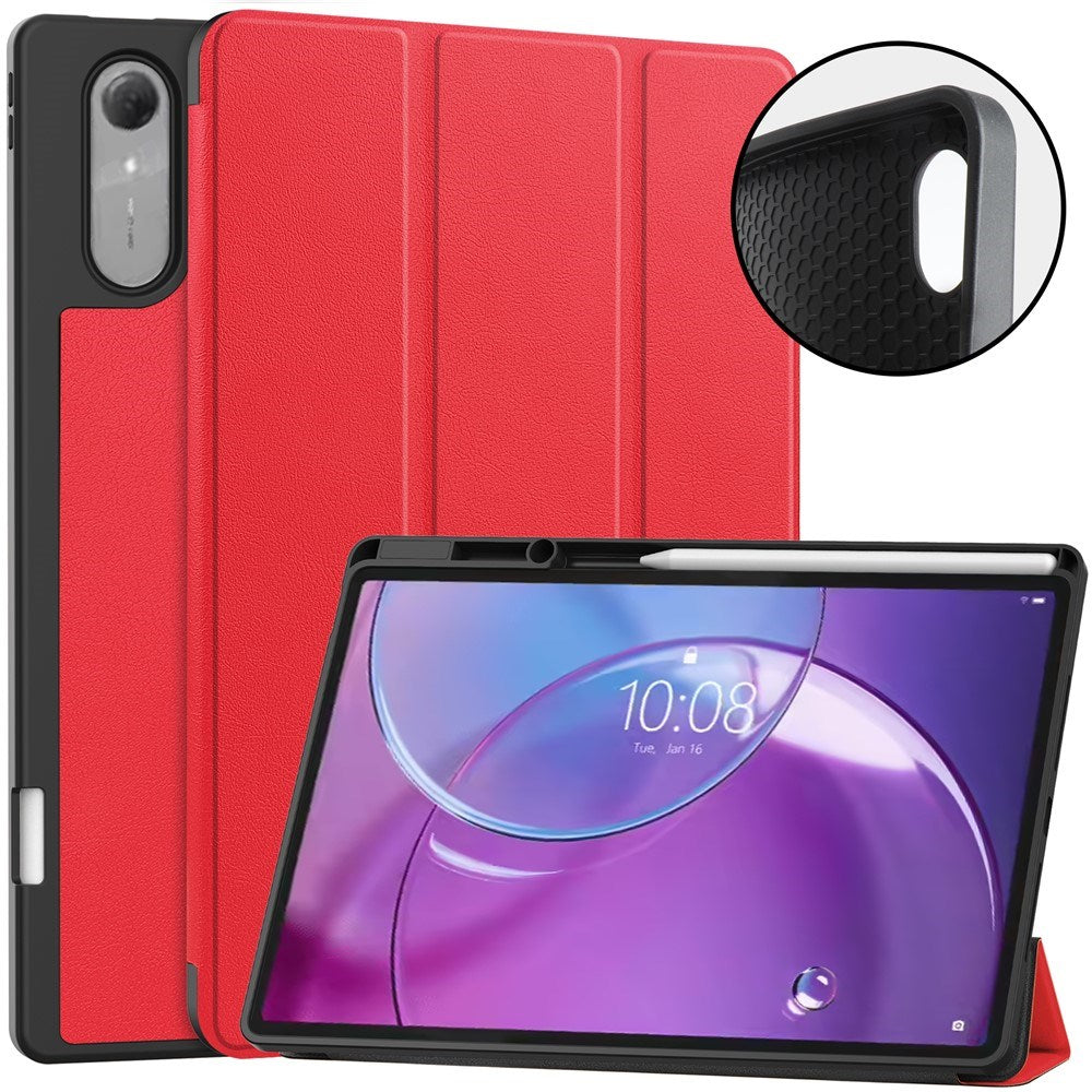 Lenovo Idea Tab Pro (2. Gen.) 13" EIDERWOOD Kunstlæder Flip Cover m. Ståfunktion & Pencil Holder - Rød