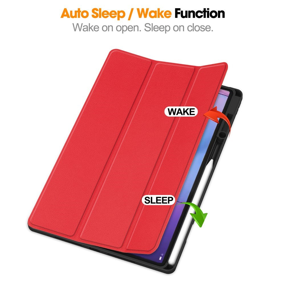 Lenovo Idea Tab Pro (2. Gen.) 13" EIDERWOOD Kunstlæder Flip Cover m. Ståfunktion & Pencil Holder - Rød