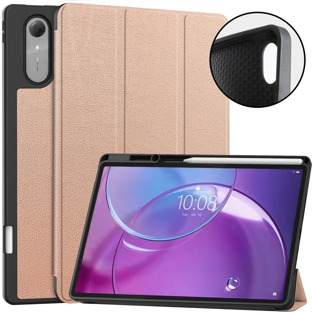 Lenovo Idea Tab Pro (2. Gen.) 13" EIDERWOOD Kunstlæder Flip Cover m. Ståfunktion & Pencil Holder - Rose Gold