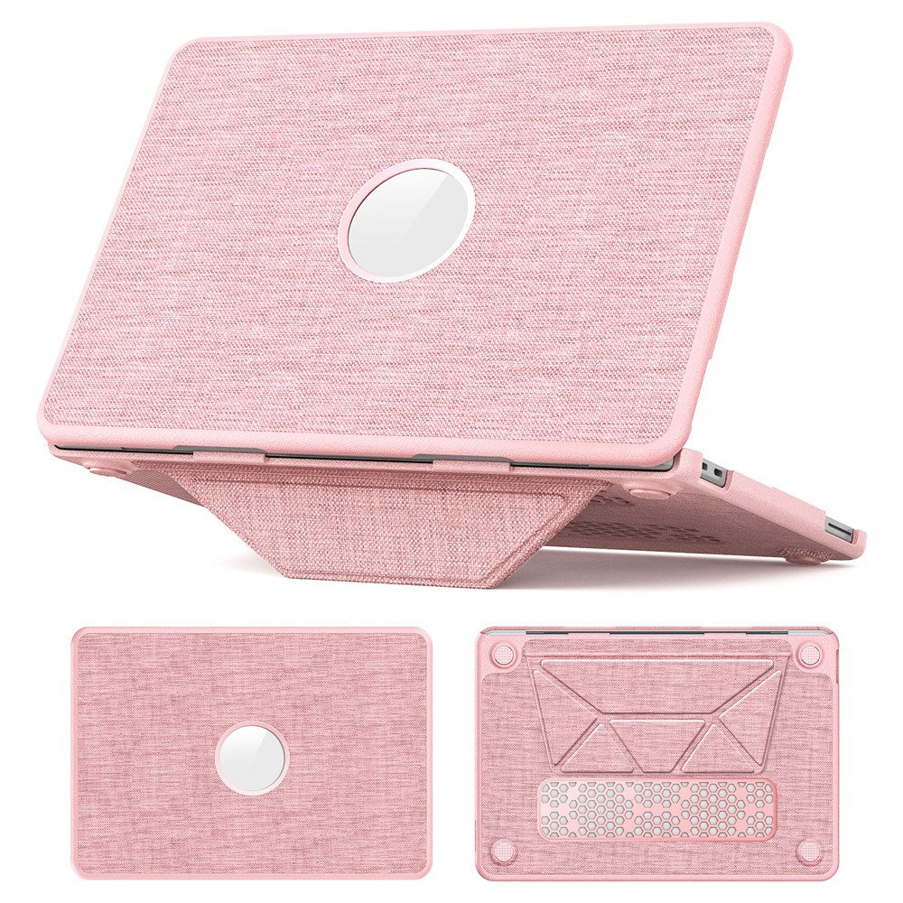 MacBook Neo 13 A18 Pro (2026) EIDERWOOD Cover m. Udskæring til Logo & Ståfunktion - Lyserød