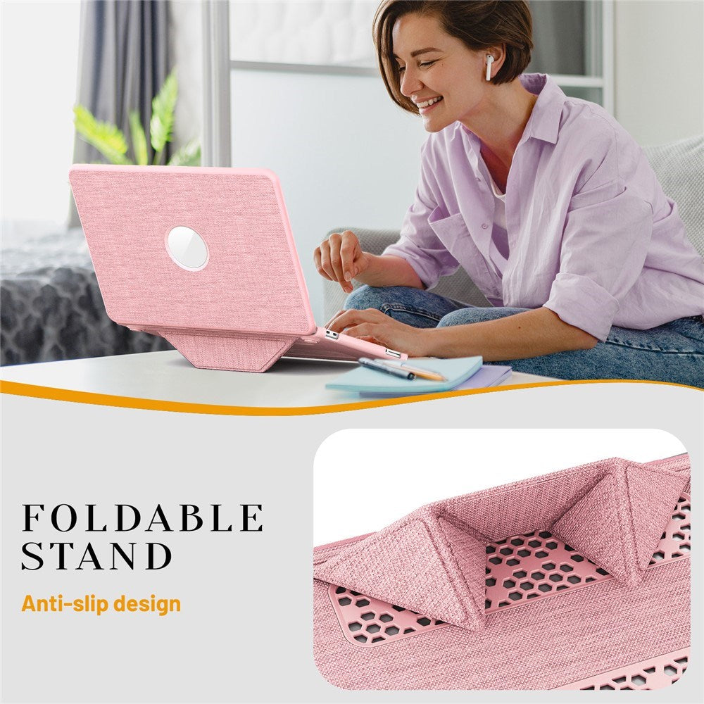MacBook Neo 13 A18 Pro (2026) EIDERWOOD Cover m. Udskæring til Logo & Ståfunktion - Lyserød