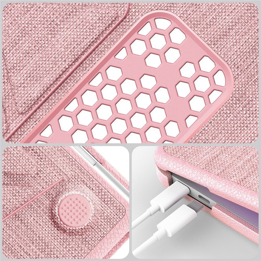 MacBook Neo 13 A18 Pro (2026) EIDERWOOD Cover m. Udskæring til Logo & Ståfunktion - Lyserød