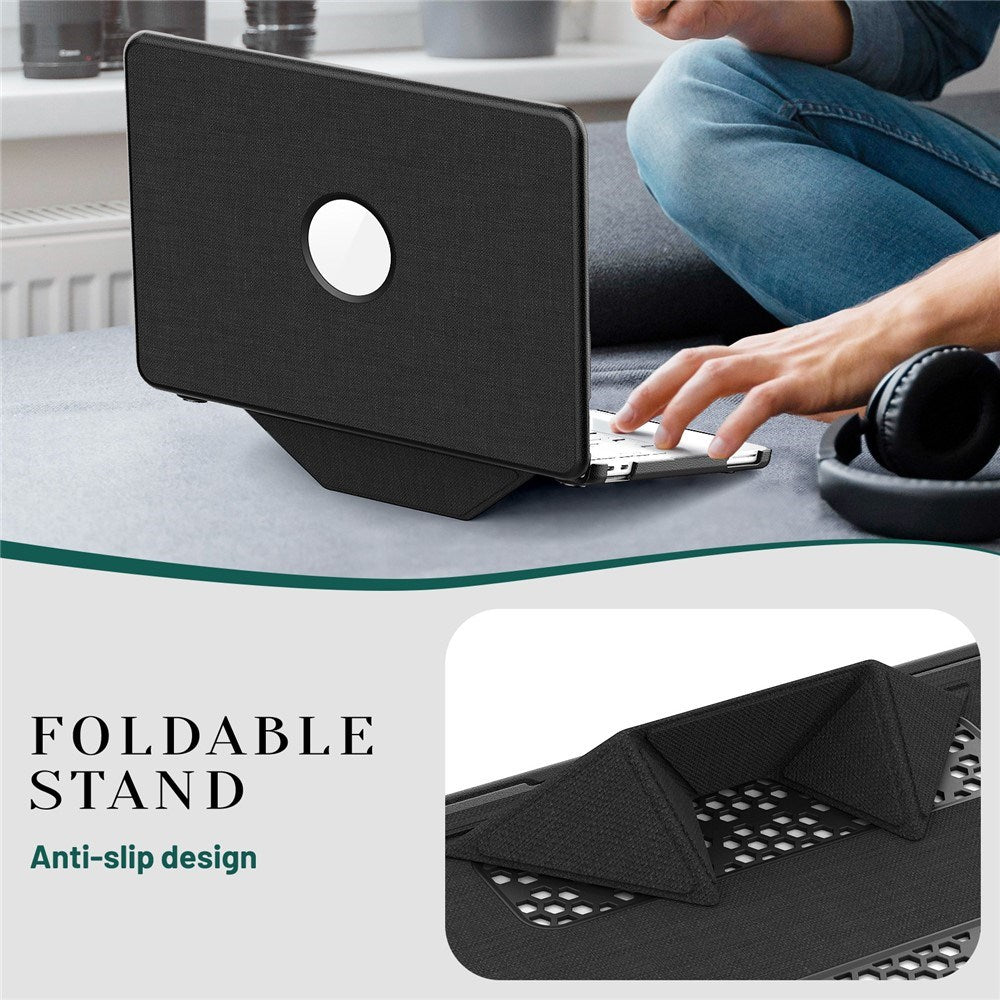 MacBook Neo 13 A18 Pro (2026) EIDERWOOD Cover m. Udskæring til Logo & Ståfunktion - Sort