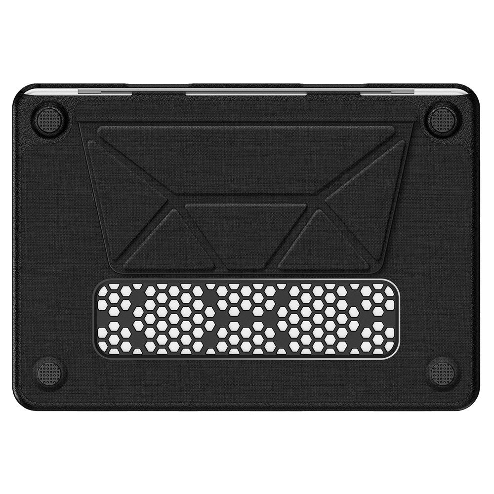 MacBook Neo 13 A18 Pro (2026) EIDERWOOD Cover m. Udskæring til Logo & Ståfunktion - Sort
