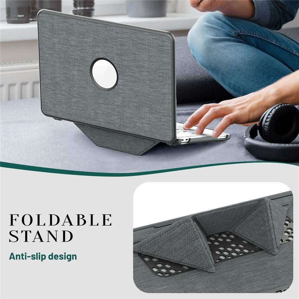 MacBook Neo 13 A18 Pro (2026) EIDERWOOD Cover m. Udskæring til Logo & Ståfunktion - Grå