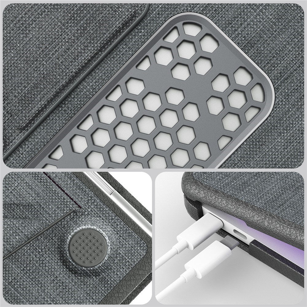 MacBook Neo 13 A18 Pro (2026) EIDERWOOD Cover m. Udskæring til Logo & Ståfunktion - Grå