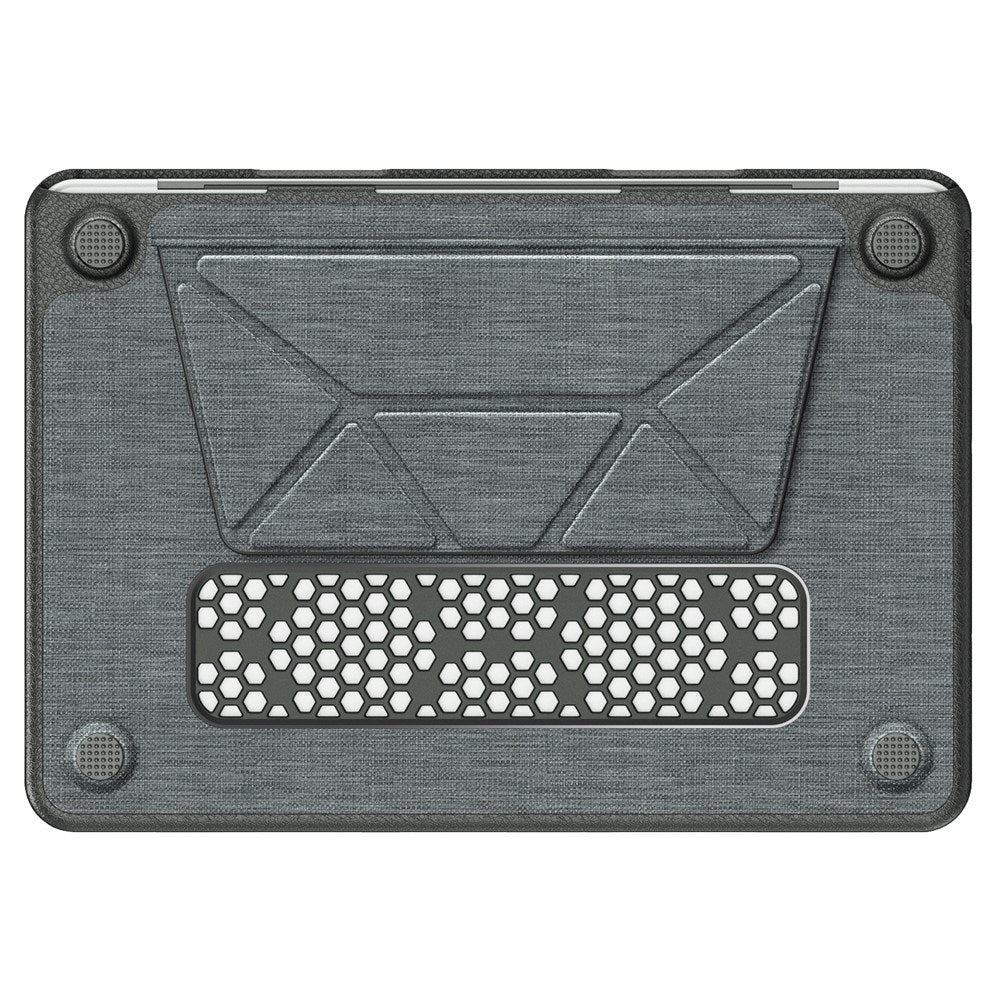 MacBook Neo 13 A18 Pro (2026) EIDERWOOD Cover m. Udskæring til Logo & Ståfunktion - Grå