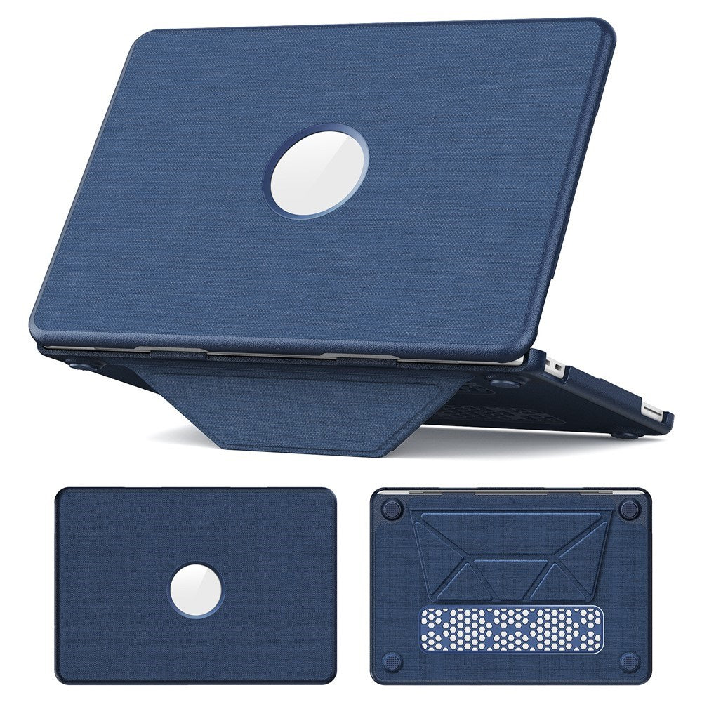 MacBook Neo 13 A18 Pro (2026) EIDERWOOD Cover m. Udskæring til Logo & Ståfunktion - Blå