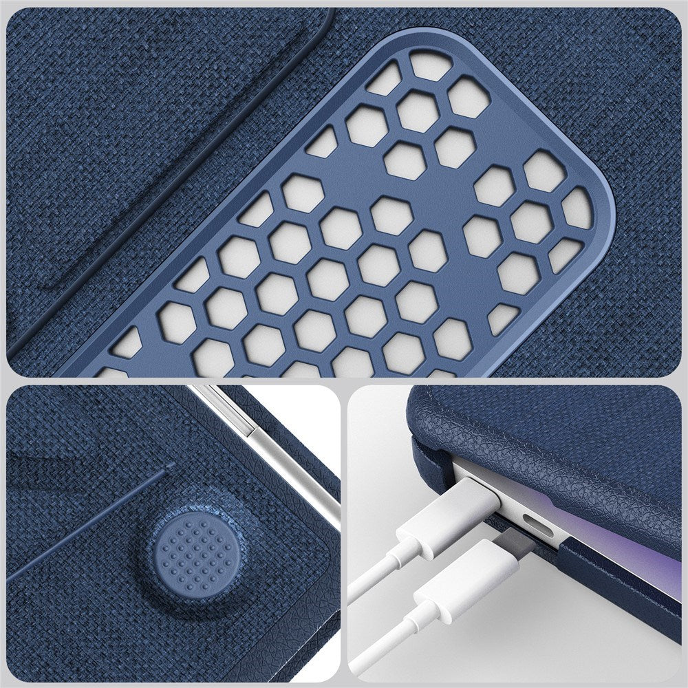 MacBook Neo 13 A18 Pro (2026) EIDERWOOD Cover m. Udskæring til Logo & Ståfunktion - Blå